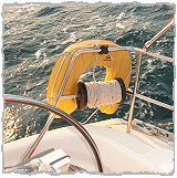 sicherheitsausrüstung über deck - rettungskragen mit schwimmleine